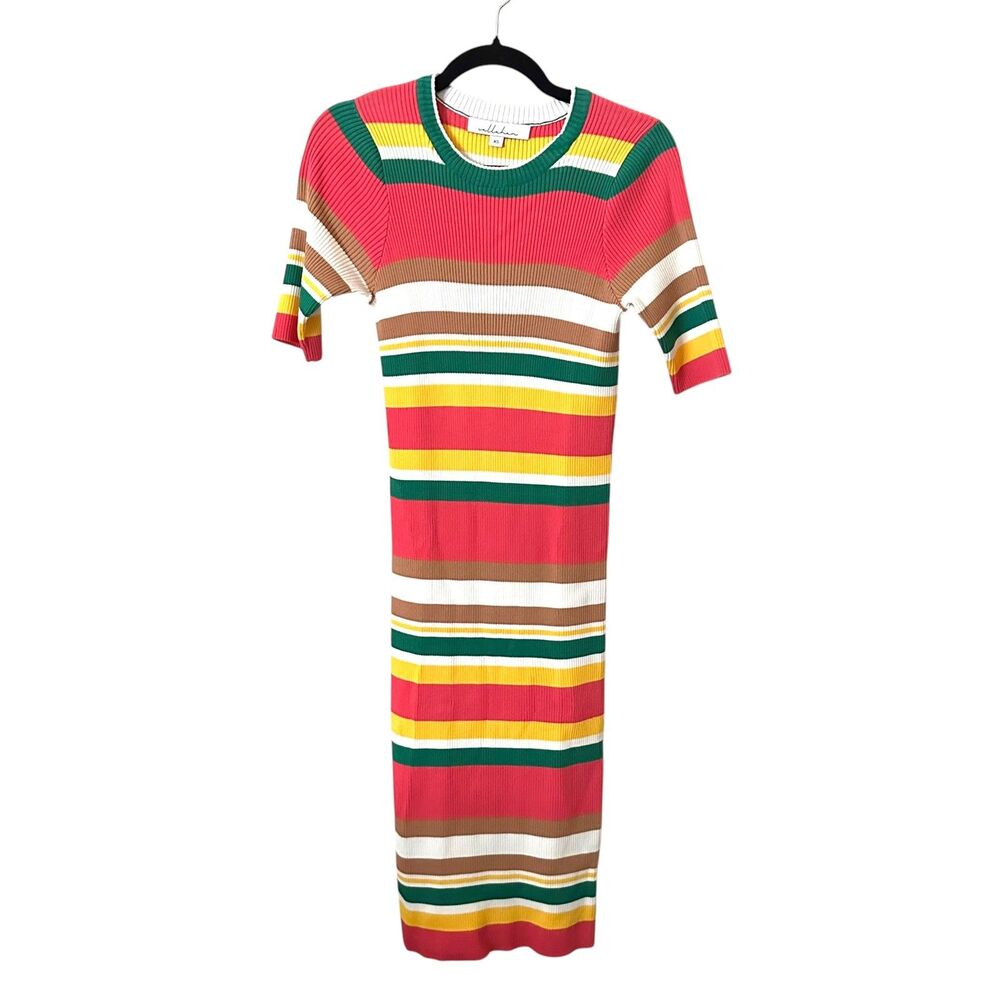 CALLAHAN Striped‎ Knit Midi Dress XS